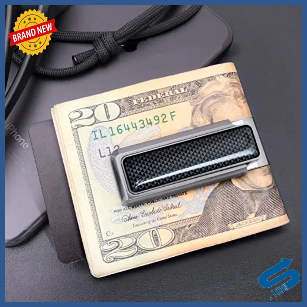 Slim Front Pocket Money Clip Wallet for Men, Holds Cash Cards